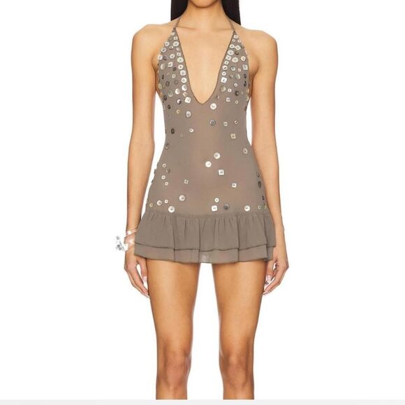 Jaded-london Women's Brown and Khaki Dress - Picture 5 of 6